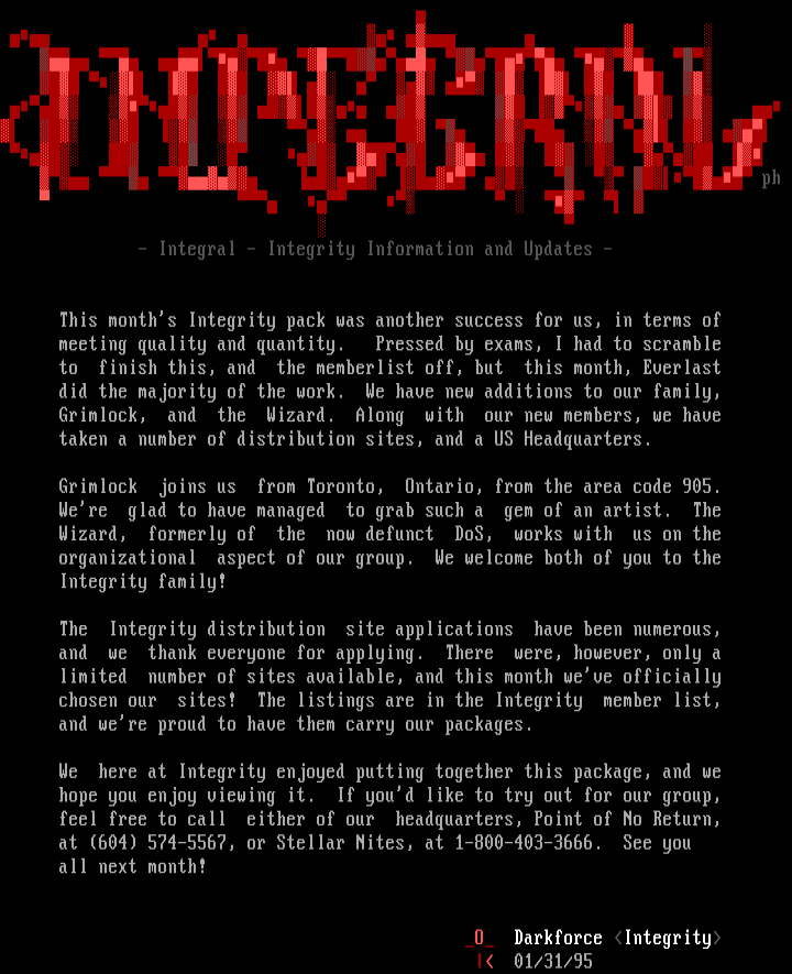 The Integral - February 1995