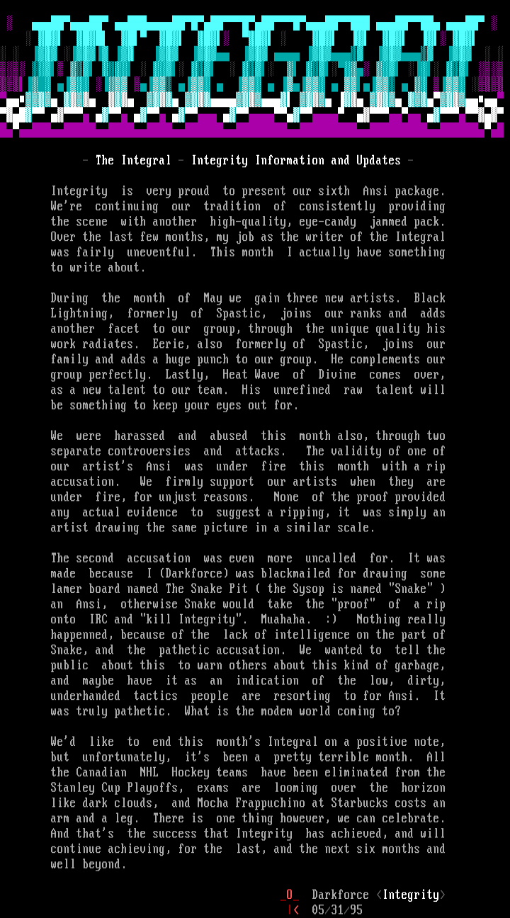 The Integral - June 1995