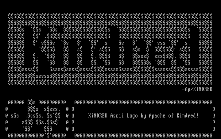 KiNDRED Ascii Logo "A MUST SEE!" by Apache