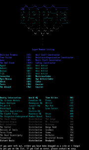 Lapse Productions 11/94 Member List by Time Killer