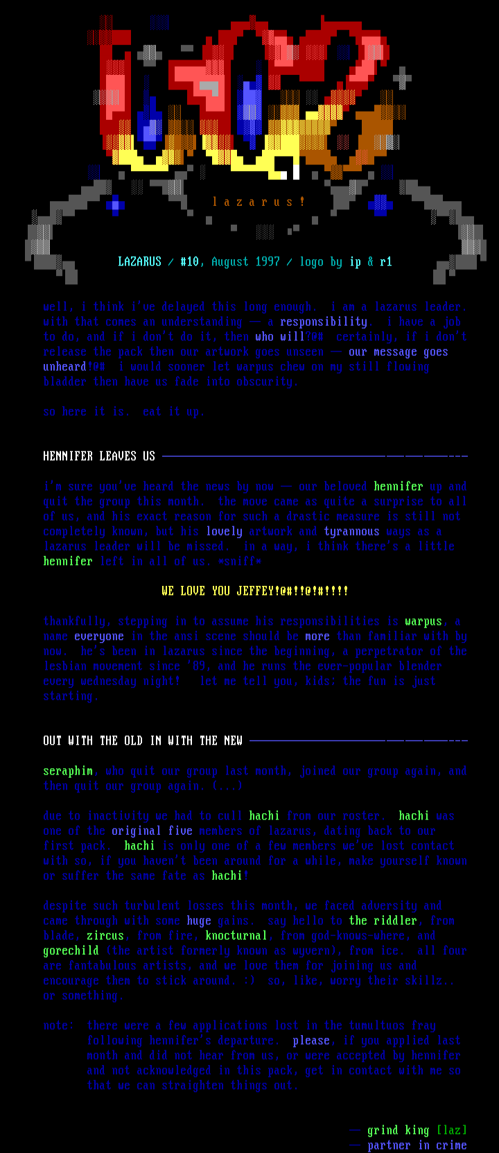 laz##(10) news & info by lazarus