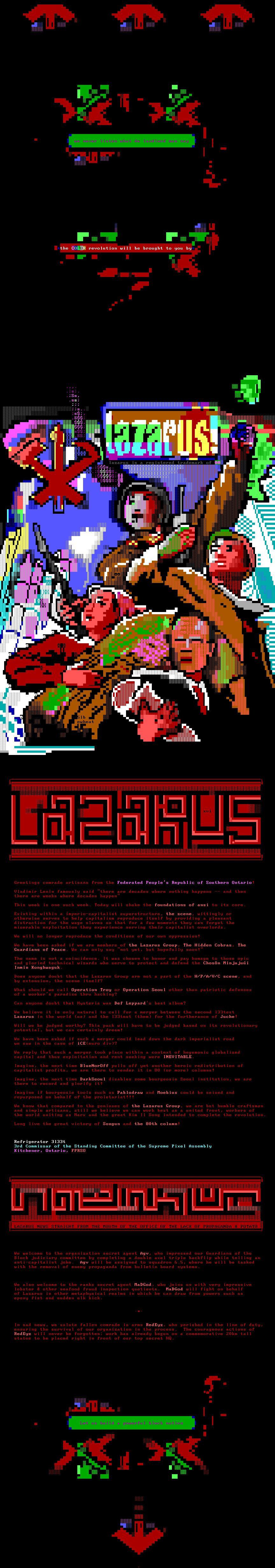 Lazarus NFO by refrigerator 3l33t