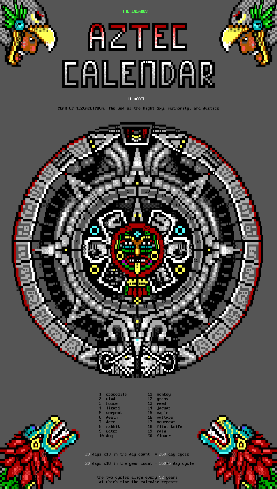 THE LAZARUS AZTEC CALENDAR by warpus