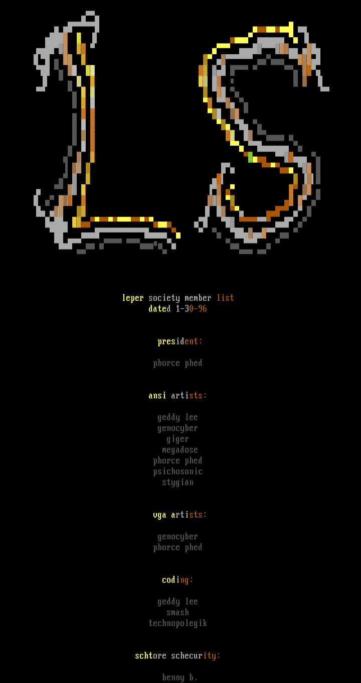 leper society member list - 1/96 by n/a