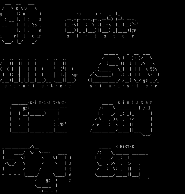several sinister file_id.diz's by grene