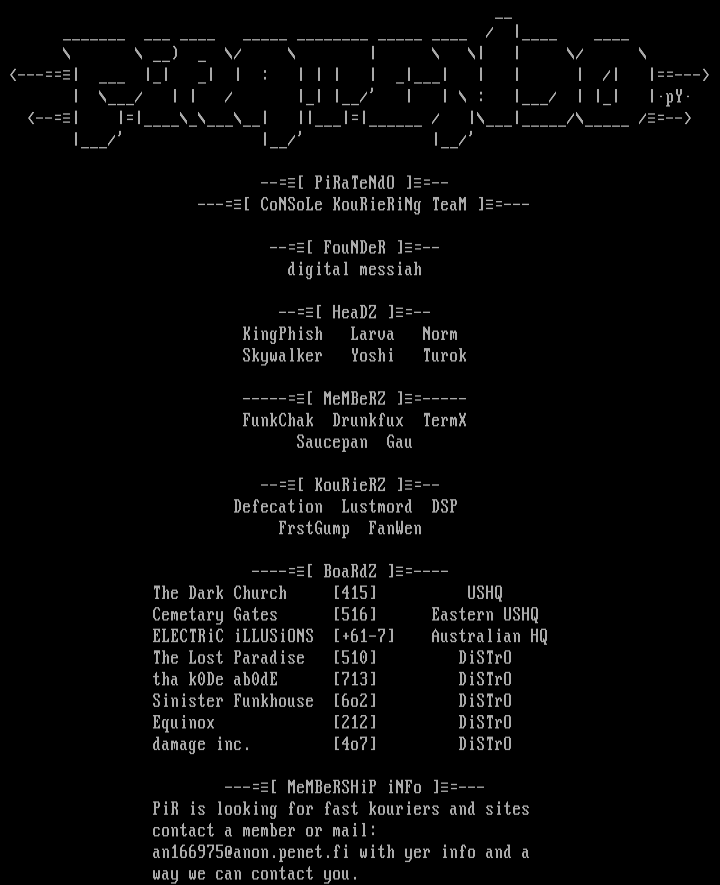 piratendo ascii by phelony