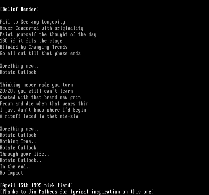 belief bender by nirk fiend