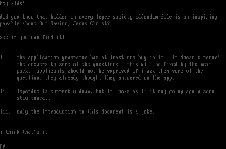 leper society notes addendum by phorce phed