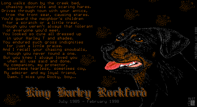 In Memory of King Harley Rockford by Lady Blue