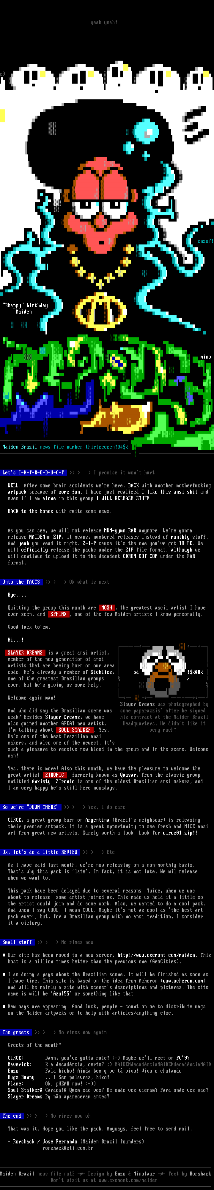 maiden brazil: news file #13 by maiden staff