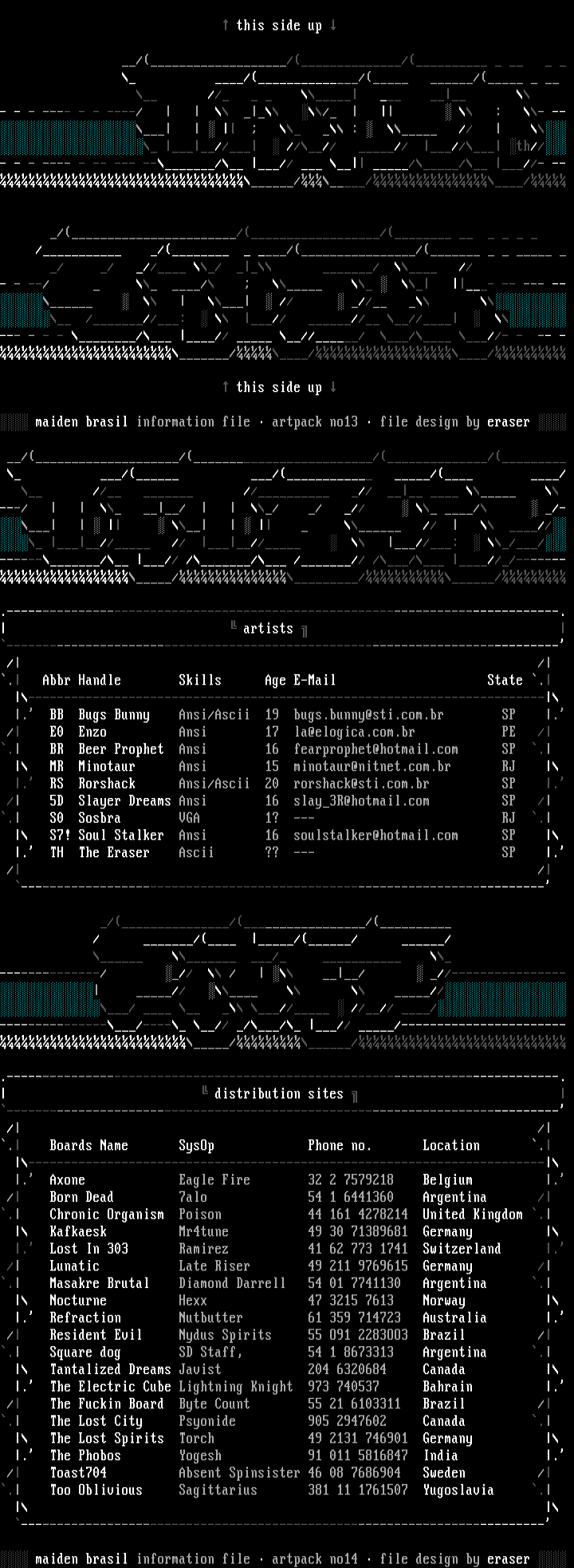 maiden brazil: information file #14 by maiden staff