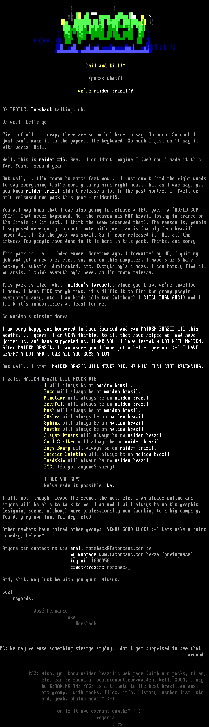 maiden brazil #16 -- WHAT'S OLD!@ by rorshack