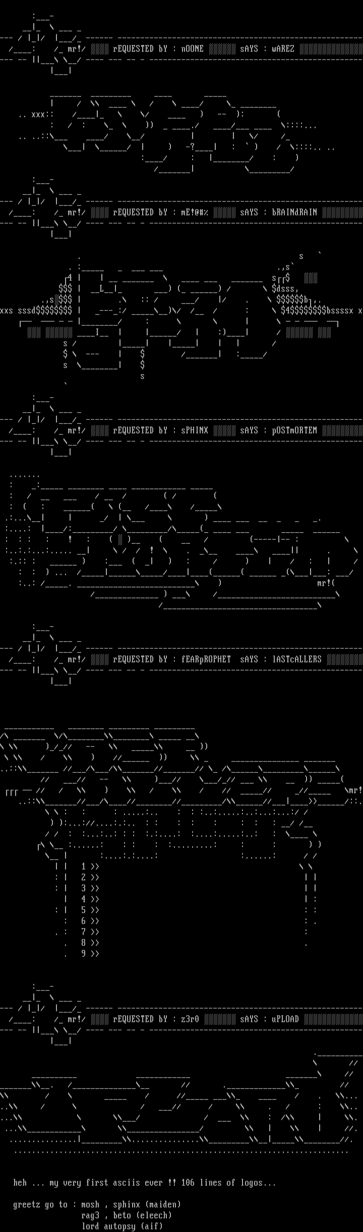 my first attempts at ascii by minotaur