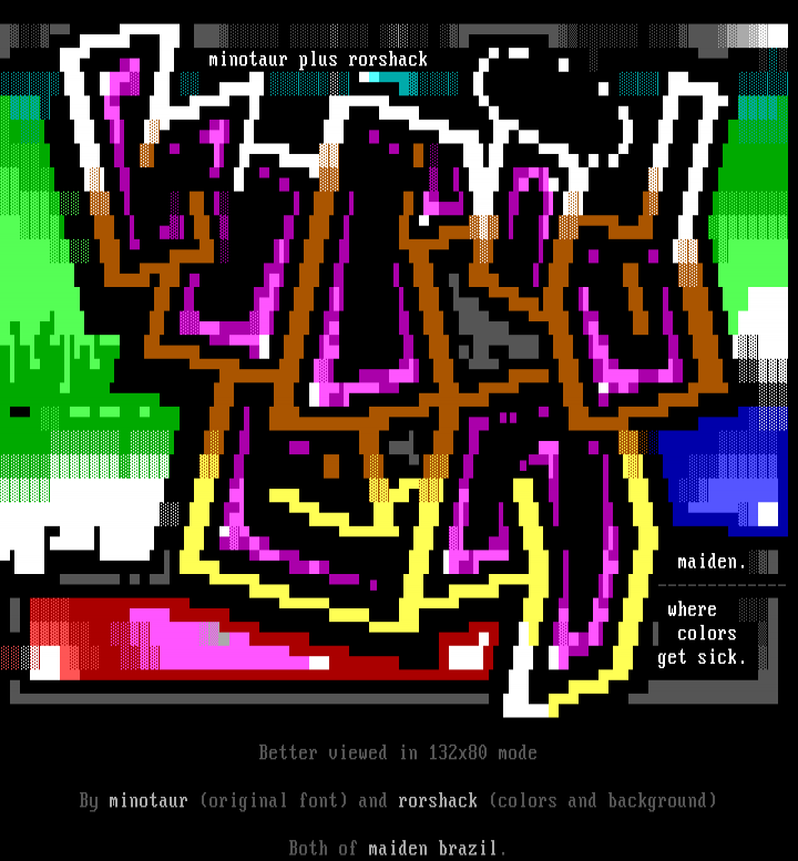 It reads 'maiden'. by minotaur + rorshack