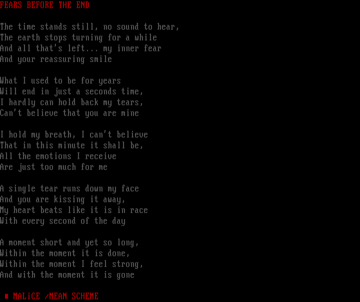 fears before the end by malice