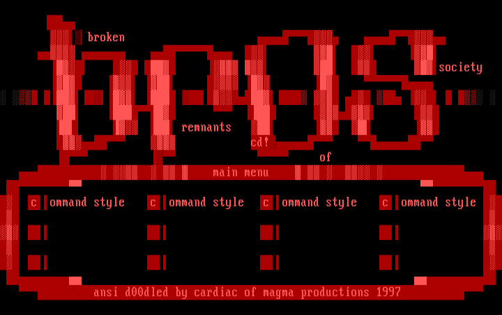broken remnants of society menu #1 by cardiac