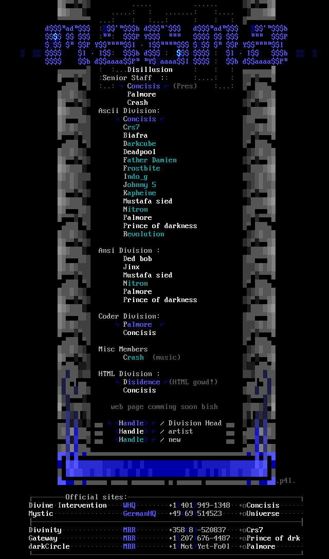 member listing for 8/97 by concisis
