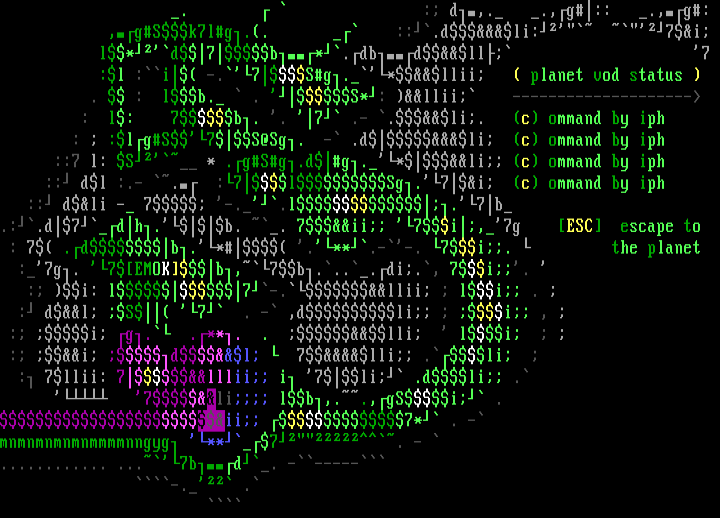 status screen for planet vod by emok