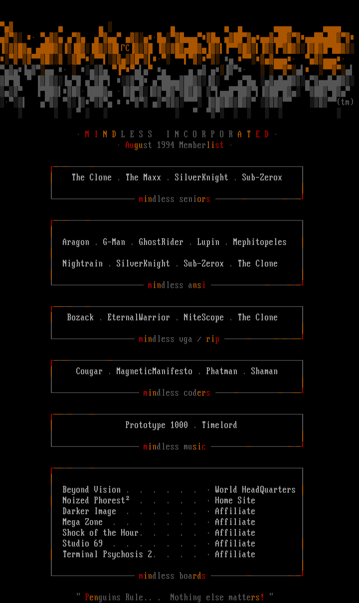 Mindless August Member/Board List by A Mindless thing..