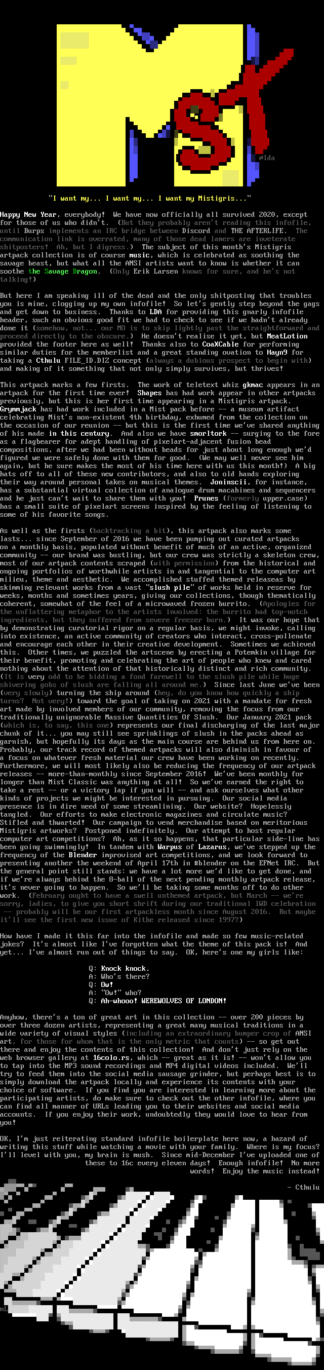 MIST0121 infofile by Cthulu / LDA / ML
