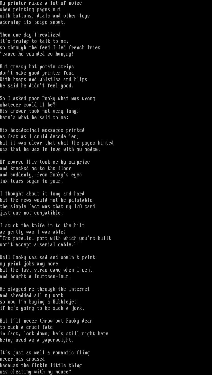 Pooky, my pet dot matrix printer by Livewire