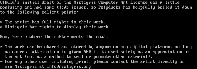 Mistigris Computer Art License by Cthulu and Polyducks