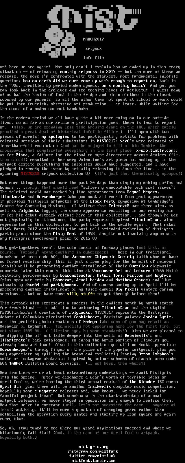 MIST0317 newsletter by Cthulu and Spear