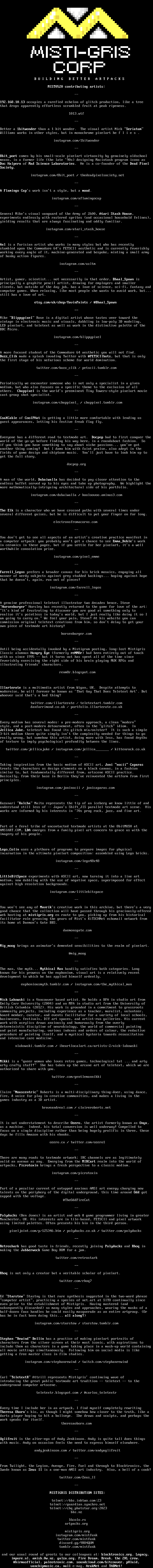 MIST0520 list of contributors by LDA / Cthulu