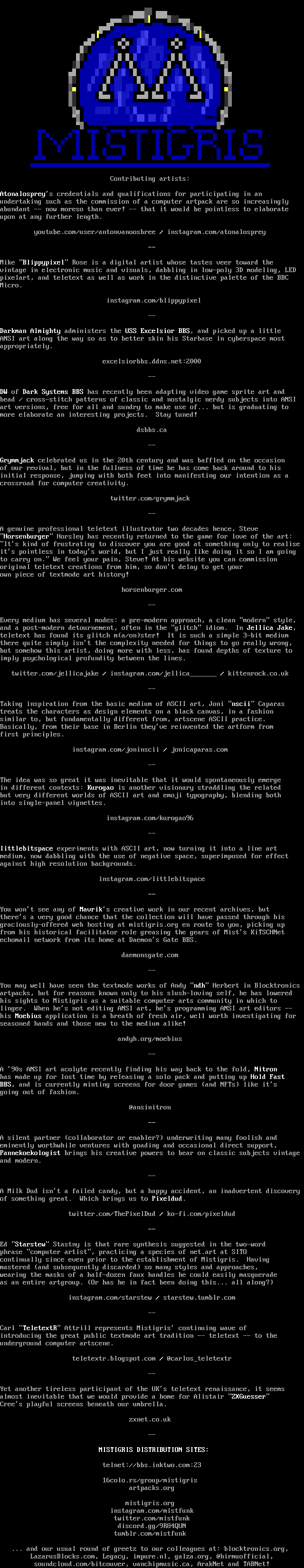 MIST0522 list of contributors by Cthulu / DAM