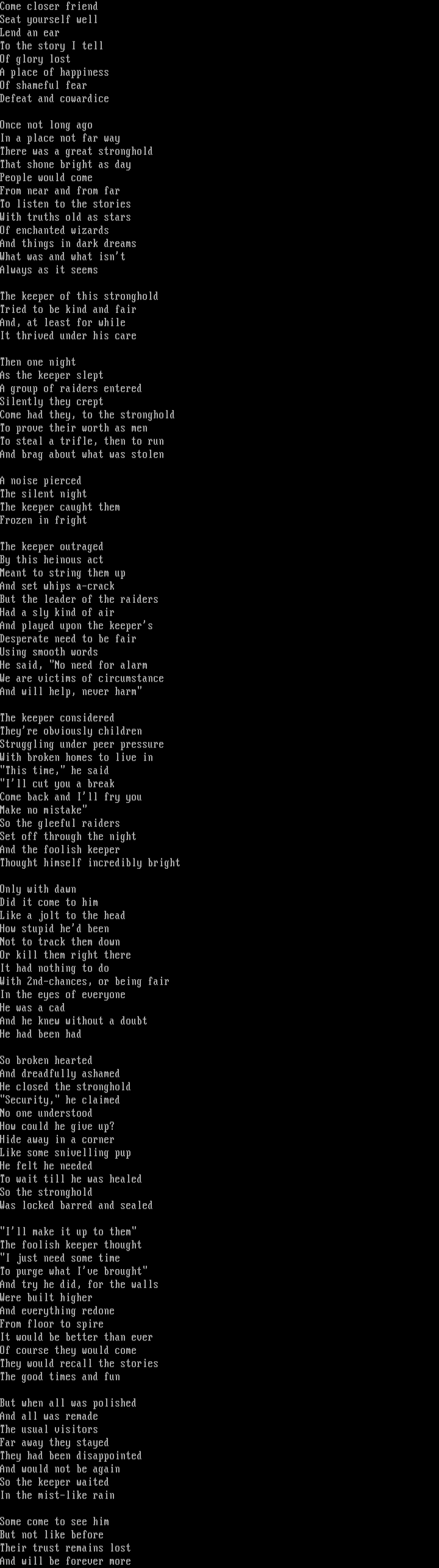 The Foolish Keeper by Etana