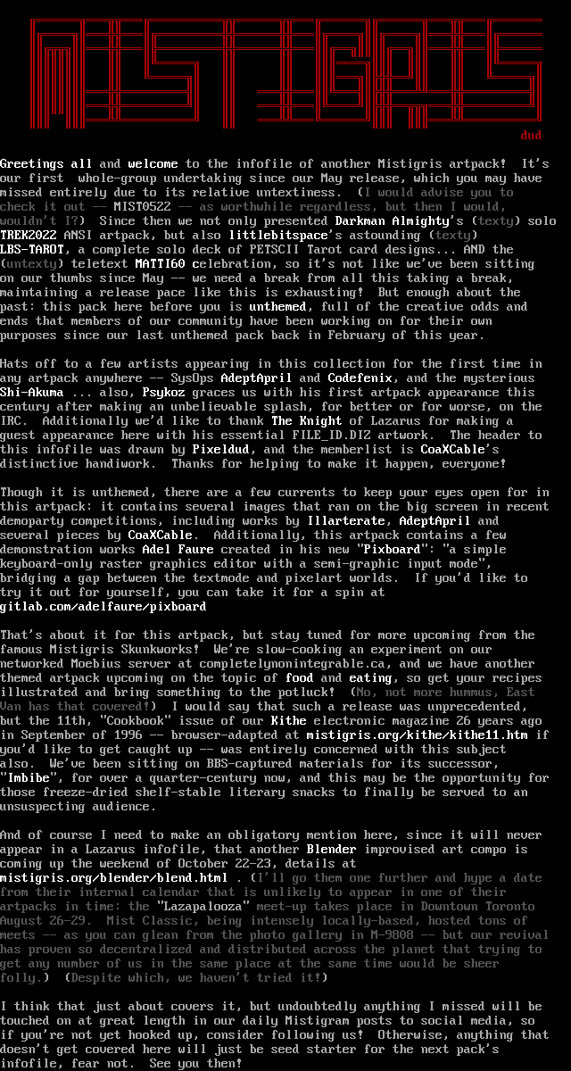 MIST0722 newsletter by Cthulu / Pixeldud