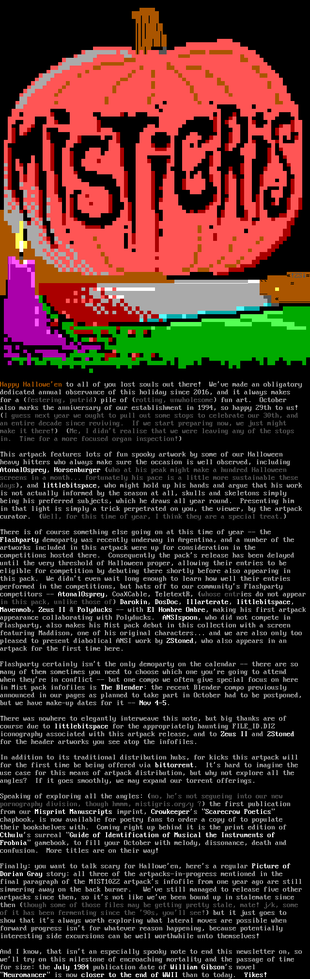 MIST1023 newsletter by Cthulu / 2Stoned