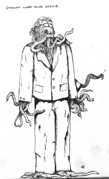 Cthulhu likes your office by Bast