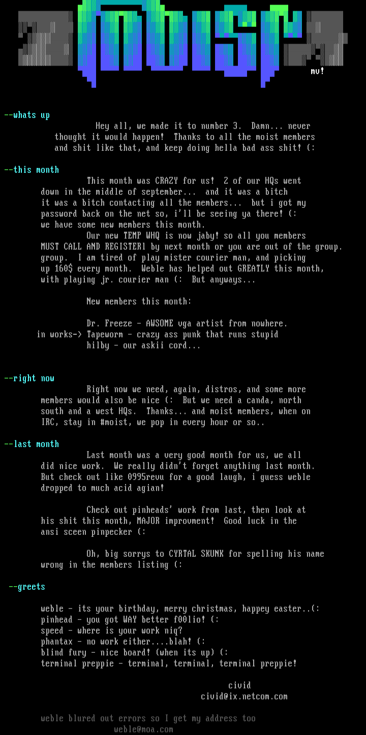 October Information by mOist
