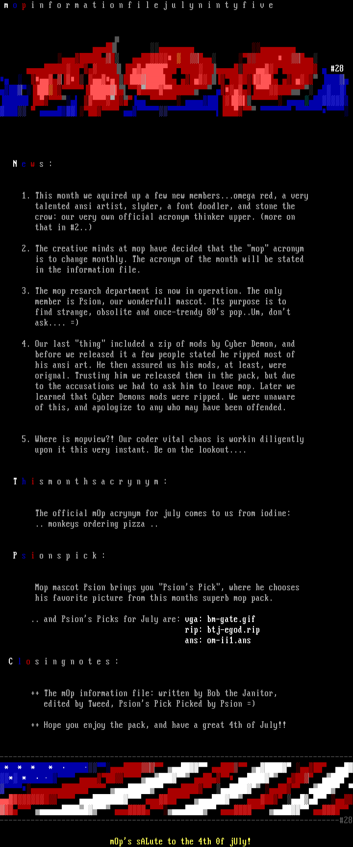 7/95 informational file by bob the Janitor