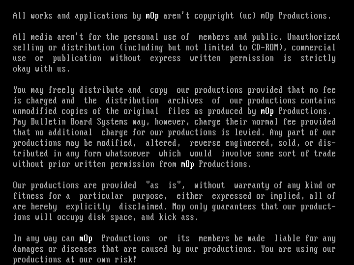 mop's Illigal Disclaimer by mop staff