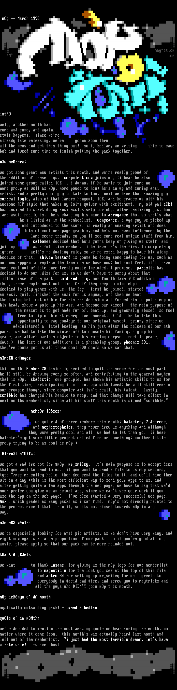 march 96' informational file by mop staff