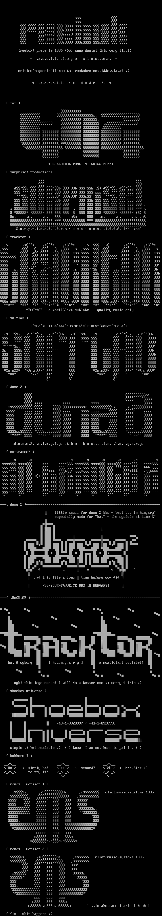 my first ever ascii cluster by ReeBoK^moz