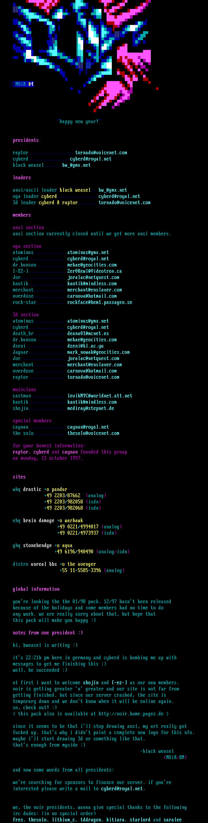 NOiR INFORMATION FILE by NOiR 1998