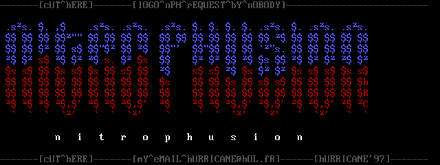 nITROPHUSION cOLORED nSK aSCII by hURRiCANE