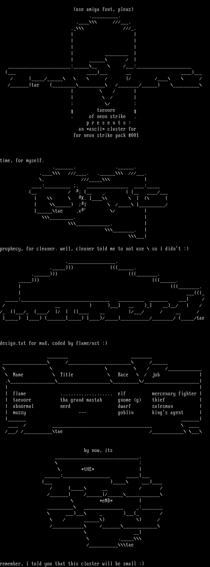 " ascii cluster " by taevore