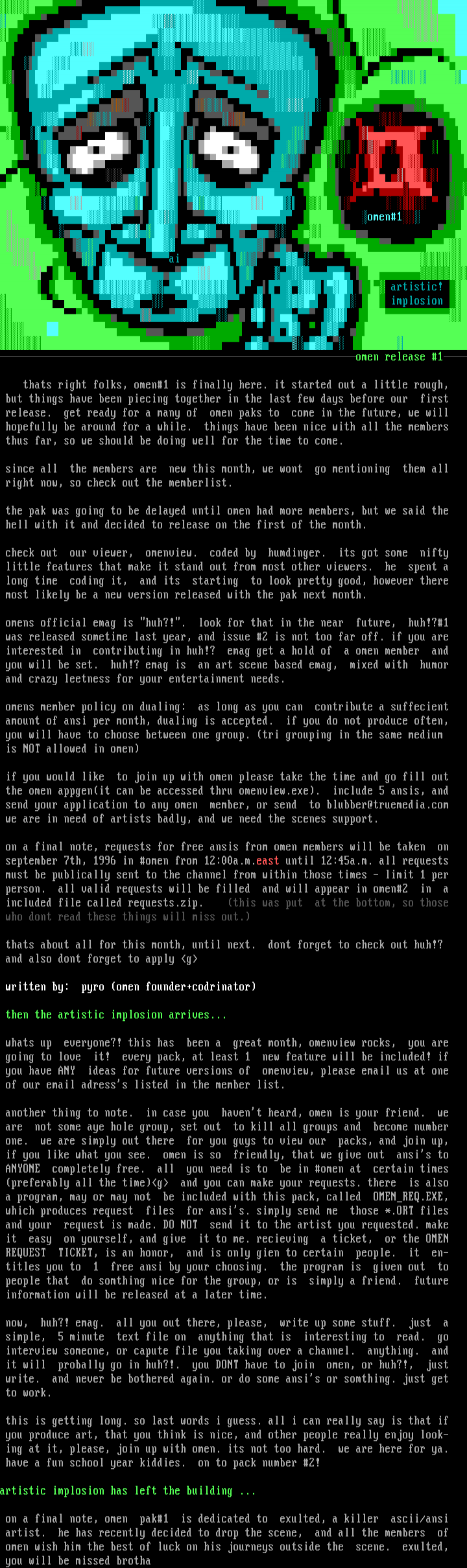 omen info #1 by omen productions