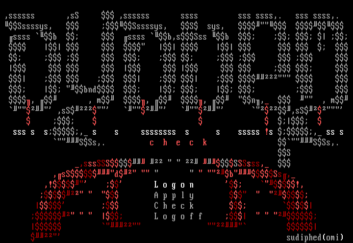 system check ascii #1 by sudiphed