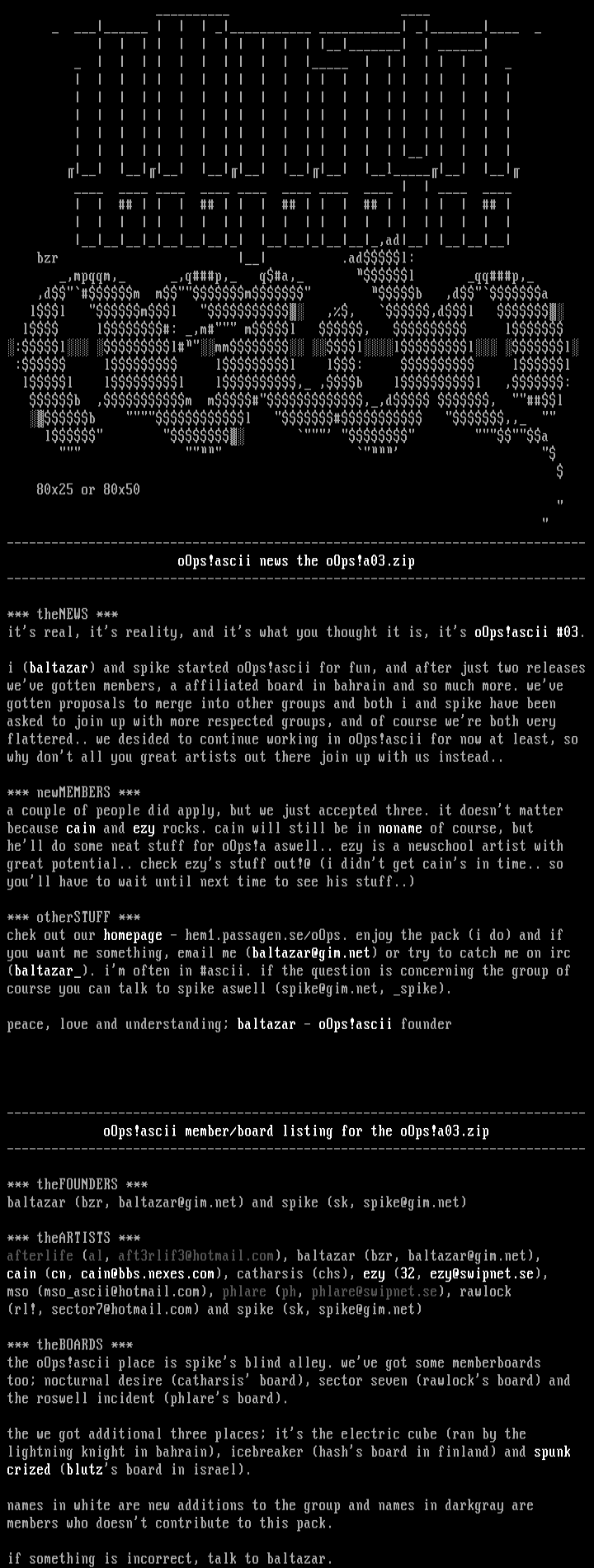 oOps!ascii news #03 by founders