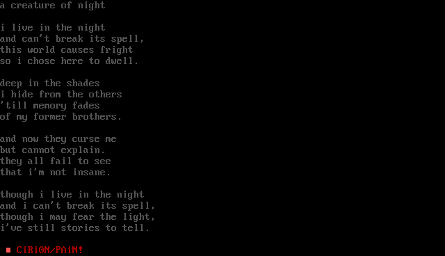 A CREATURE 0F NiGHT by CiRi0N/PAiN!