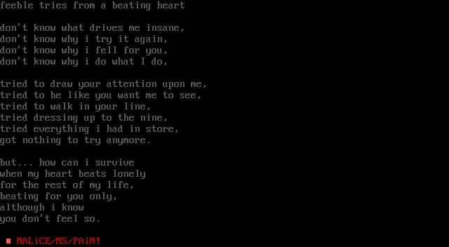 FEEBLE TRiES FR0M A BEATiNG HEART by MALiCE/MS/PAiN!