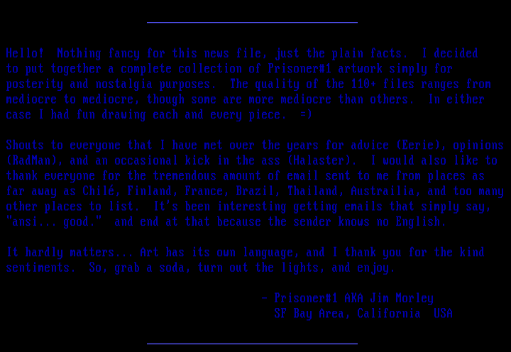 News and Information by Prisoner#1