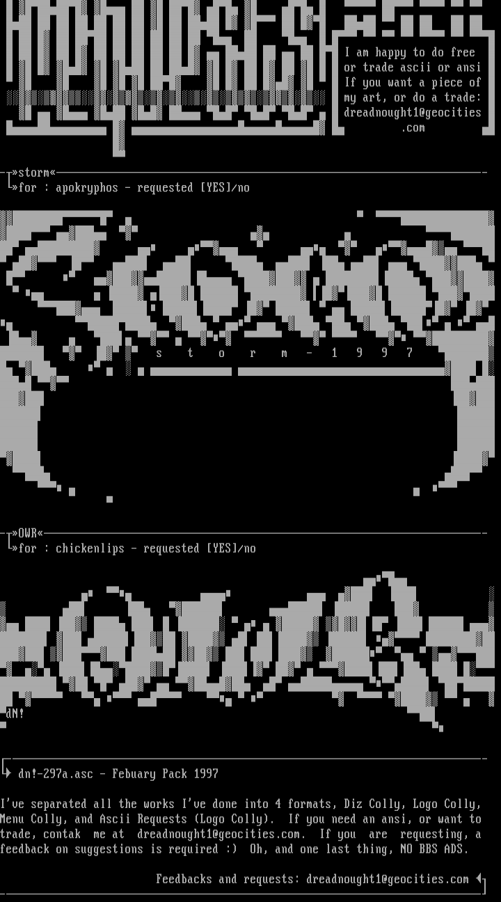 Ascii Colly I -2/97- by dreadnought