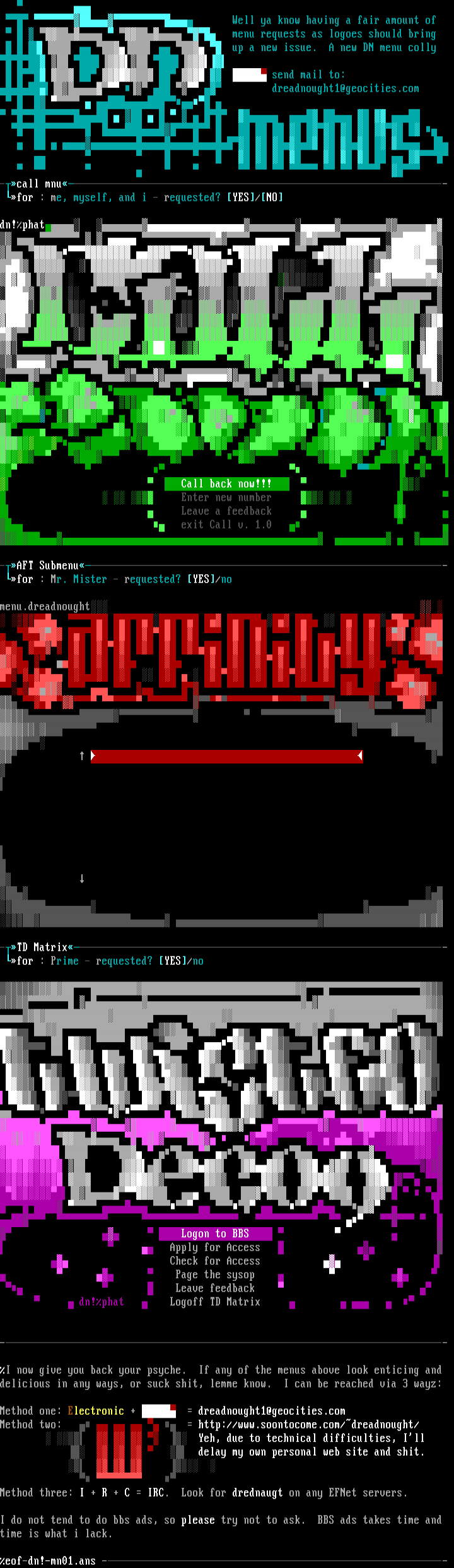 Menu Colly I - 2/97 - by dreadnought