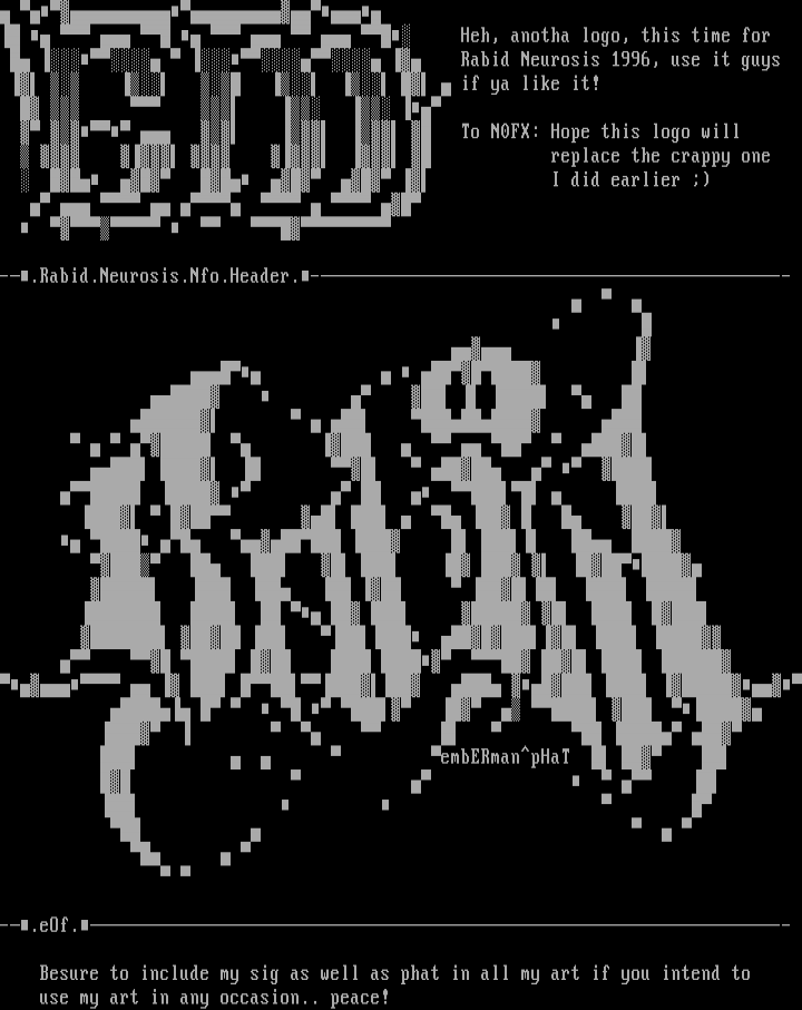 Rabid Neurosis96 Nfo header by embERman